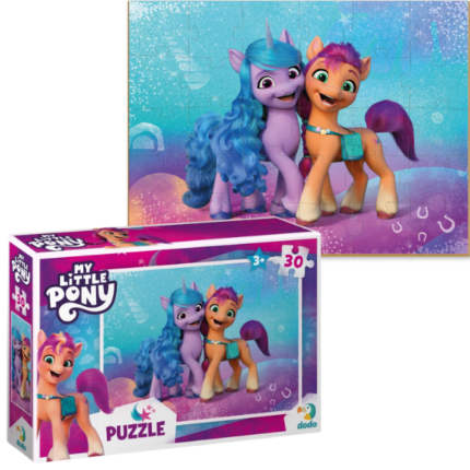 Puzzle «Izzy și Sunny», seria My Little Pony, 30 elem. Bine ați venit în lumea puzzle-urilor!Vă prezentăm în atenția dumneavoastră un puzzle fascinant "Izzy și Sunny" din seria "My Little Pony". În acest puzzle de 30 de piese îi veți întâlni pe cei mai buni prieteni Izzy și Sunny, care pleacă într-o aventură magică - pentru a aduce magia în orașul lor natal. Câte lucruri interesante li se vor întâmpla pe drumul spre visul lor! Cu siguranță vor avea nevoie de ajutorul copiilor care adoră filmul de desene animate "My Little Pony: The New Generation".Puzzle-urile noastre de 30 de piese sunt perfecte pentru copiii începând cu vârsta de 3 ani.Sunt viu colorate, realizate din carton dens și ușor de jucat. Puzzle-urile nu sunt doar o distracție, ci și o ocazie excelentă pentru copii de a învăța cuvinte noi, de a-și dezvolta imaginația și de a învăța despre aventurile uimitoare ale poneilor. Oferiți-i micuțului dvs. momente luminoase și interesante cu puzzle-urile noastre!