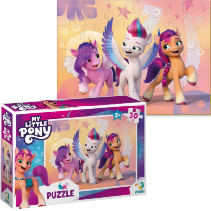 Puzzle «Zipp, Pipp și Sunny», seria My Little Pony, 30 elem. Bine ați venit în lumea puzzle-urilor!Vă prezentăm în atenția dumneavoastră un puzzle fascinant "Zipp, Pipp și Sunny" din seria "My Little Pony". În acest puzzle de 30 de piese îi veți întâlni pe cei mai buni prieteni, care pleacă într-o aventură magică - pentru a aduce magia în orașul lor natal. Câte lucruri interesante li se vor întâmpla pe drumul spre visul lor! Cu siguranță vor avea nevoie de ajutorul copiilor care adoră filmul de desene animate "My Little Pony: The New Generation".Puzzle-urile noastre de 30 de piese sunt perfecte pentru copiii începând cu vârsta de 3 ani.Sunt viu colorate, realizate din carton dens și ușor de jucat. Puzzle-urile nu sunt doar o distracție, ci și o ocazie excelentă pentru copii de a învăța cuvinte noi, de a-și dezvolta imaginația și de a învăța despre aventurile uimitoare ale poneilor. Oferiți-i micuțului dvs. momente luminoase și interesante cu puzzle-urile noastre!