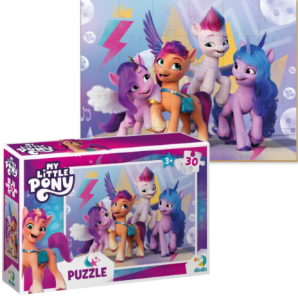 Puzzle «Aventuri cu prietenele», seria My Little Pony, 30 elem. Bine ați venit în lumea puzzle-urilor!Vă prezentăm în atenția dumneavoastră un puzzle fascinant "Aventuri cu prietenele" din seria "My Little Pony". În acest puzzle de 30 de piese îi veți întâlni pe cei mai buni prieteni, care pleacă într-o aventură magică - pentru a aduce magia în orașul lor natal. Câte lucruri interesante li se vor întâmpla pe drumul spre visul lor! Cu siguranță vor avea nevoie de ajutorul copiilor care adoră filmul de desene animate "My Little Pony: The New Generation".Puzzle-urile noastre de 30 de piese sunt perfecte pentru copiii începând cu vârsta de 3 ani.Sunt viu colorate, realizate din carton dens și ușor de jucat. Puzzle-urile nu sunt doar o distracție, ci și o ocazie excelentă pentru copii de a învăța cuvinte noi, de a-și dezvolta imaginația și de a învăța despre aventurile uimitoare ale poneilor. Oferiți-i micuțului dvs. momente luminoase și interesante cu puzzle-urile noastre!