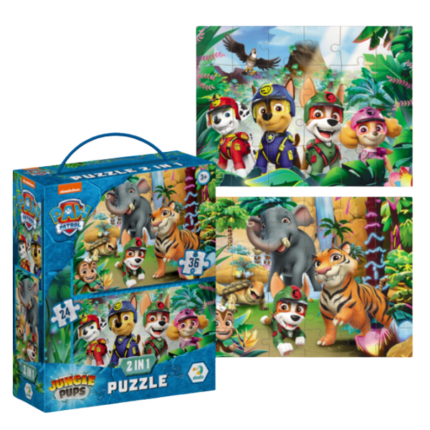 Puzzle "Aventuri în Junglă, 2 în 1", seria Patrula cățelușilor, 60 elem.