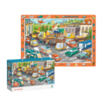 Puzzle «Atenție pe drum», seria Observation, 80 elem. Puzzle „Atenție  pe drum” de la Dodo este un joc captivant pentru copiii de la 5 ani. Conține 80 de piese, fiecare perfect adaptată pentru mâinile mici. Acest puzzle nu doar dezvoltă motricitatea fină și atenția, ci transformă asamblarea într-o adevărată aventură!Copiii vor explora străzile aglomerate, șantierele de construcții și diverse tipuri de transport, descoperind detalii interesante în imagine.Dimensiunea puzzle-ului asamblat: 41 × 31 cm.Dimensiunea ambalajului: 25 × 16 × 6,5 cm.