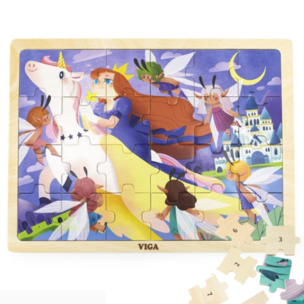 Puzzle din lemn "Zburând pe unicorn", 24 elem.