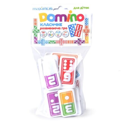 Joc de masă „Domino multicolor cu cifre”