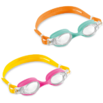 INTEX Set ochelari pentru înot copii, 3-8 ani, 2 buc în 1 ambalaj Ochelarii de înot pentru copii sunt destinați copiilor cu vârsta cuprinsă între 3 și 8 ani. Aceștia sunt echipați cu garnituri din silicon, care asigură o etanșare perfectă și previn pătrunderea apei. Capacitatea îmbunătățită de transmitere a luminii a lentilelor oferă o vizibilitate clară sub apă, iar protecția împotriva razelor ultraviolete protejează ochii de efectele nocive ale soarelui. Ochelarii sunt fabricați din materiale hipoalergenice, ceea ce îi face siguri pentru pielea sensibilă a copilului.