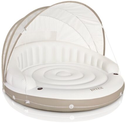 INTEX Plută-saltea gonflabilă "Insula" 199х150 cm cu baldachin detașabil, până la 200 kg