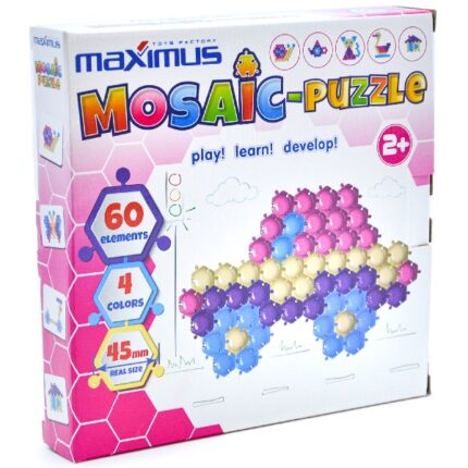 Игровой набор «Мозаика-пазл» 60 эл. Игровой набор "Мозаика-пазл"" - лучшая игрушка для развития творческого воображения ребенка.В наборе: 60 элементов. яркие и насыщенные цвета. размер детали 45мм. удобная упаковка для хранения. детали крепятся между собой как пазлы.Составление мозаики тренирует: мелкую моторику и логическое мышление.Знакомит самых маленьких детей: с формами и цветами.Развивает: воображение и пространственное мышлениеИгра в мозаику заинтересует малыша созданием своих шедевров.Играй! Учись! Развивайся!