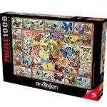 Puzzle 1000 elemente Fluturasi Asamblează un puzzle plin de culoare cu imaginea unor fluturi spectaculoși, reprezentați într-un colaj artistic. Fiecare element al imaginii este bogat în culori vii, texturi și detalii, incluzând flori, fluturi de diverse specii și ilustrații miniaturale. 	Vârstă: 12+ 	Număr de piese: 1000 	Caracteristici: 	Imprimare de înaltă calitate cu culori vibrante și detalii clare. 	O imagine captivantă pentru iubitorii de natură, fluturi și estetică botanică. 	Ideal pentru momente relaxante și captivante.Beneficii ale asamblării puzzle-ului: 	Dezvoltarea atenției, concentrării și răbdării. 	Îmbunătățirea gândirii spațiale și a memoriei vizuale. 	Reduce stresul și oferă o pauză de la rutina zilnică. 	Inspiră interesul pentru natură și biodiversitate.