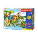 Puzzle Maxi 20 Красочный пазл с изображением лесной сцены, где маленький олень и его друзья наслаждаются природой. Этот пазл понравится детям старше 4 лет, помогая развивать их навыки и доставляя удовольствие от сборки.Характеристики: Возраст: от 4 лет. Количество элементов: 20. Размер собранного пазла: 59 × 40 см.Польза: Развивает координацию глаз и рук. Способствует развитию логического мышления и внимания к деталям. Поощряет творческое мышление и интерес к природе.