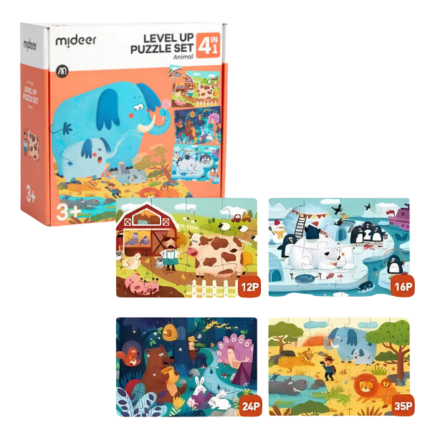 Seria de puzzle-uri „Animăluțe”, 4 în 1