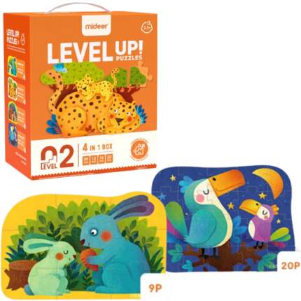 Seria de puzzle-uri „Mama și copilul”, 4 în 1, nivelul 2