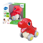Jucărie educativă «Dinozaur în mișcare», T-Rex Acest dinozaur este realizat într-un stil desen animat și are caracteristici unice care vor ajuta copiii să învețe despre diferite tipuri de dinozauri.Caracteristici principale: 	Mecanism de frecare: Jucăria funcționează prin intermediul forței de frecare, ceea ce permite dinozaurului să se miște rapid și fluid. Micuții vor fi atrași de mișcările acestuia și pot să se târască după el, dezvoltând coordonarea și motricitatea. 	Mișcări adorabile: Atunci când dinozaurul se mișcă, gura sa se deschide și se închide într-un mod drăgălaș, adăugând un plus de distracție jocului. 	Fără baterii: Jucăria nu necesită baterii, făcând-o convenabilă și ecologică. 	Rezistentă și durabilă: Jucăria este fabricată din materiale de calitate, garantând stabilitatea și durabilitatea acesteia.Beneficii pentru copil: 	Dezvoltă motricitatea fină și coordonarea mișcărilor. 	Încurajează mișcarea activă și curiozitatea, stimulând copiii să se târască după jucărie. 	Dezvoltă percepția vizuală și atenția. 	Ajută la învățarea tipurilor de dinozauri, dezvoltând interesul pentru natură și istorie.