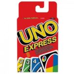 Карточная игра UNO (Express) UNO - всемирно известная популярная карточная настольная игра, которая быстро увлечет каждого. Игра в UNO Express похожа на ускоренную версию игры в UNO. В два раза уменьшенная колода делает UNO Express удобной для игры где и когда угодно.Правила игры настолько просты, что играть в нее могут даже дошкольники. Более взрослая аудитория, несомненно, оценит азартность и невероятную скорость развития игрового процесса.В колоду игры UNO Express входят карты четырех цветов (синий, желтый, красный и зеленый) с номерами от нуля до девяти. Также есть бонусные карты: "Возьми одну", "Изменение направления", "Пропуск хода", "Заказать цвет" и "Возьми две".В наборе 56 карт и инструкция. Игра прекрасно подходит для компании от 2 до 4 игроков.Как играть в UNO Express?В начале игры выбирается человек, который раздает всем игрокам по 5 карт и переворачивает верхнюю карту из колоды, чем и начинает игру. В свой ход каждый игрок должен положить в игровую колоду карту, которая совпадает с верхней по цвету или цифре.Кладя в игровую колоду предпоследнюю карту, игрок должен воскликнуть "УНО!". Если он не успевает этого сделать или кто-то из соперников восклицает "УНО!" вместо него, он должен взять из банка 2 карты и продолжить игру.Игра завершается тогда, когда у одного из игроков заканчиваются все карты. После этого все участники считают баллы за все карты, которые у них остались. Баллы игроков суммируются и зачисляются на счет игрока, который первым закончил игру. Игра проходит в несколько раундов.Побеждает в UNO Express тот, кто первым соберет 250 баллов.