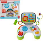 Fisher-Price Подушка для игры на животике «Веселый джойстик» Игры на животике с подушкой "Веселый джойстик" от Fisher-Price невероятно увлекательны.Эта удобная мягкая подушка поддерживает малышей в комфортном положении, пока они играют с шуршащим экраном и погремушками в виде наушников и бутылочки с напитком. Забавляясь на животе, ребенок будет развивать общую моторику и органы чувств благодаря веселым звукам и текстурам игрушки.Включает большой складной экран и 2 игрушки, которые можно соединять друг с другом: трещотка  и погремушка для сенсорного веселья.Развивайтесь играя!Для игры батарейки не нужны.