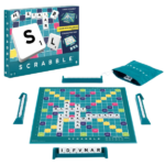 Joc de societate 2 în 1 Scrabble, Core Refresh (rom.) Bucura-te de jocul clasic de cuvinte pe care îl cunoști și îl iubești! Folosește jetoane cu litere pentru a crea cuvinte legate de altele deja aflate pe tabla.Nu e nevoie să creezi cuvinte dificile ca să obții punctaje mari - joacă în mod strategic și profită de pătrățelele premium pentru a-ți maximiza punctajul total!Întoarce tabla și intră într-un mod de joc nou - Scrabble Together. Aici, jucătorii cooperează pentru a finaliza provocări de cuvinte, adăugând o dimensiune socială și ocazională experienței de joc.Cele 50 de cărți de obiectiv introduc jucătorii în noțiunile de bază ale Scrabble, oferind o modalitate distractivă de învățare și îmbunătățire a abilităților lor lingvistice.Descoperă bucuria jocului de cuvinte în două moduri diferite cu noul joc de societate Scrabble – o experiență educativă și distractivă pentru toată familia!Pachetul conține: 	1x tablă de joc cu două fețe; 	4x table de joc – câte una pentru fiecare jucător; 	100x piese cu litere; 	56x cartonase; 	1x sac pentru depozitarea pieselor; 	1x instrucțiuni.
