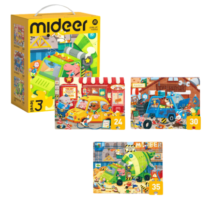 Seria de puzzle-uri „Transportul Urban”, 3 în 1, nivelul 3