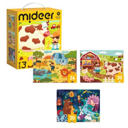 Seria de puzzle-uri „Scene din Viața Animalelor”, 3 în 1, nivelul 3