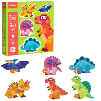 Primul puzzle „Dinozauri drăguți”