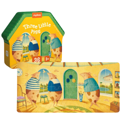 Puzzle cu basme ilustrate „Trei purceluși”, 36 elem.