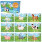 Joc de logică ”De la cap la coadă”, (ro) „De la cap la coadă” este un joc amuzant și educativ, perfect pentru micii iubitori de animale! Copiii vor învăța să asocieze capul unui animal cu coada corespunzătoare, dezvoltându-și abilitățile de gândire logică și concentrarea. Descoperă animalele de la fermă, de la rață și capră până la cal și vacă, într-o activitate care va aduce zâmbete pe fețele celor mici!Cum se joacă?Jucătorii trebuie să combine piesele două câte două, potrivind capul fiecărui animal cu coada corespunzătoare. Fiecare piesă este ilustrată cu o parte dintr-un animal (capul sau coada), iar scopul jocului este să formezi cele 9 animale de la fermă. Odată ce toate piesele sunt corect asamblate, copiii vor obține imagini cu animale precum rata, capra, calul, vaca, berbecul, purcelul, magarul și iepurele.Ce conține pachetul? 	18 cartonase de dimensiuni 77 x 107 mm (piese pentru combinat) 	Ilustrații colorate și simpatice cu animale de la fermăBeneficii educaționale: 	Dezvoltarea gândirii logice și a abilității de asociere 	Îmbunătățirea concentrării și atenției la detalii 	Cunoașterea animalelor de la fermă și a trăsăturilor lor distinctiveNotă: Ambalajul produsului poate varia!
