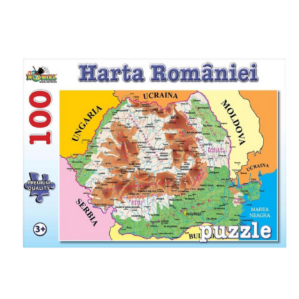 Puzzle "Harta României", 100 elem.