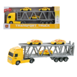 1:50 Transportor auto inerțial cu mașini de taxi (lumină/sunet) Camionul de transport auto "Transport Truck" este o jucărie realistă, perfectă pentru micii pasionați de vehicule. Scara 1:50, designul detaliat și elementele interactive fac joaca mai captivantă. Mecanism cu fricțiune – camionul se deplasează înainte cu o simplă împingere 4 mașini taxi incluse – pot fi încărcate și descărcate de pe platformă Efecte luminoase și sonore – funcția "Try Me" permite testarea acestora înainte de cumpărare Funcționează cu baterii (incluse în set)Jucăria este realizată din plastic rezistent, fiind sigură pentru copii și ideală pentru jocuri creative. Scara: 1:50 Vârstă recomandată: 3+ Material: plasticDezvoltă: imaginația, motricitatea fină, coordonarea mișcărilor