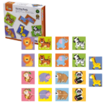 Joc logic de puzzle „Animale sălbatice”, 36 elem. Puzzle logic „Animale sălbatice” este un joc viu colorat și captivant pentru copiii de la 3 ani. Setul conține 36 de piese, din care copilul trebuie să creeze imagini complete ale animalelor. Fiecare puzzle este format din două părți care trebuie potrivite corect. Printre animalele sălbatice incluse se numără: 	Leul 	Tigrul 	Elefantul 	Zebra 	Girafa 	Maimuța 	Hipopotamul 	Ursul 	PandaJucăria îi ajută pe copii să dezvolte gândirea logică, motricitatea fină, atenția și memoria. Este fabricată din materiale sigure și durabile, plăcute la atingere.Beneficii: 	Ajută la învățarea denumirilor și aspectului animalelor sălbatice. 	Dezvoltă coordonarea ochilor și mâinilor, motricitatea fină. 	Stimulează logica și gândirea asociativă. 	Îi învață pe copii răbdarea și concentrarea.Caracteristici: 	Recomandat pentru copiii de la 3 ani. 	Materiale de calitate și culori sigure. 	Respectă standardele internaționale de calitate EN71 și ASTM.