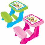Bancă pentru copii Pilsan Handy Learning Desk (03433) este proiectat pentru copii cu scop de joacă,  învățătură, hrană și multe altele. Recomandat copiilor de la 3 la 10 ani. Măsuța are un design prefabricat solid cu un capac ce vă permite să depozitați compact caiete, hârtie, etc. Banca are adâncituri speciale pentru pixuri și creioane. Construcția robustă permite băncii să suporte o greutate semnificativă.Are un aspect elegant și un design ergonomic, realizat din materiale ecologice, nu provoacă alergii, nu miroase și este complet sigur pentru sănătatea copilului.