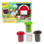 Set de modelare «Ferma Veselă» Transformă timpul de joacă într-o aventură fermecătoare cu Play Toys Set de modelaj "Ferma Veselă"! Setul include 4 recipiente cu plastilină sigură de 50 g (verde, maro, roșu și alb) și 7 forme tematice pentru crearea animalelor, hambarelor și altor figurine.Caracteristici: 	Distracție tematică la fermă: 7 forme pentru modelarea animalelor și construcțiilor de pe fermă. 	Culori vibrante: 4 recipiente cu plastilină colorată pentru creații imaginative. 	Compoziție sigură: Plastilină non-toxică, ideală pentru copii cu vârsta de peste 3 ani. 	Beneficii educative: Dezvoltă motricitatea fină, stimulează creativitatea și învățarea tactilă.Cadoul perfect pentru sărbători, zile de naștere sau activități creative de zi cu zi!