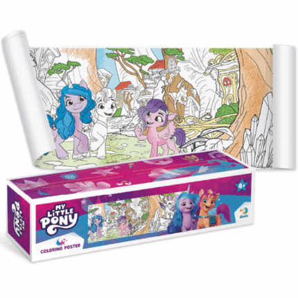 Poster de colorat pentru copii «Prietenii», seria My Little Pony, 70 cm Posterul de colorat pentru copii "Prietenii" din seria My Little Pony este o activitate educativă unică, care aduce bucurie și inspirație. Această carte de colorat lungă măsoară 70 × 16 cm și este concepută pentru a-i ajuta pe copii să-și dezvolte imaginația și creativitatea.Imaginile prezintă poneii preferați din My Little Pony jucându-se în pădurea magică.Lăsați-i pe copiii dvs. să se cufunde într-o lume a prieteniei de basm și a aventurilor distractive, colorând acest desen împreună cu personajele lor preferate.