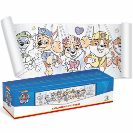 Poster de colorat pentru copii «Echipa», seria Patrula Cățelușilor, 70 cm Invită-i pe toți micii salvatori să se alăture Patrulei Cățelușilor în această carte de colorat pentru copii captivantă! Această carte de colorat de mari dimensiuni prezintă personajele lor preferate din serialul de animație - Patrula Cățelușilor! Într-o cutie la îndemână, copiii îi vor găsi pe cățelușii Tough Guy, Marshall, Everest, Racer și Skye la începutul călătoriei lor. Fiecare dintre ei este pregătit pentru noi provocări și aventuri!Cartea de colorat le va permite copiilor să își exprime creativitatea și imaginația adăugând culori strălucitoare în lumea desenată a personajelor lor preferate. Această carte de colorat este o modalitate excelentă de a dezvolta imaginația, abilitățile motorii și creativitatea copiilor. Ar fi, de asemenea, un cadou minunat pentru orice copil care iubește Patrula Cățelușilor!