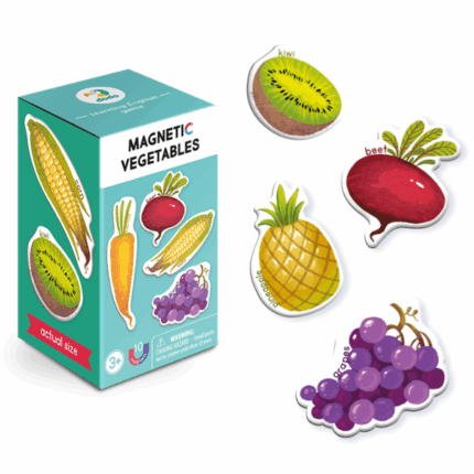 Legume magnetice, 10 elem. Legume magneticeÎnvățați limba engleză cu cei mai delicioși magneți! Uitați-vă la aceste fructe și legume colorate și suculente. Fiecare magnet prezintă un produs și numele acestuia în limba engleză. Acest set le permite celor mici să învețe cuvinte în engleză într-un mod rapid și distractiv.Descriere: 	Număr de elemente: Setul include magneți cu imagini ale diferitelor fructe și legume. 	Învățarea limbii engleze: Fiecare magnet este etichetat cu numele produsului în limba engleză, făcând învățarea limbii engleze ușoară și distractivă. 	Magneți de calitate: Magneții sunt bine fixați pe suprafața metalică, făcând jocul distractiv și convenabil.Beneficii: 	Joc de dezvoltare: Ajută copiii să învețe cuvinte noi în limba engleză într-un mod jucăuș. 	Învățare distractivă: Imaginile luminoase și colorate fac învățarea distractivă și interesantă. 	Ușor de utilizat: Tot ce aveți nevoie pentru a juca este o suprafață metalică și magneții în sine, care sunt ușor de atașat și de ținut în siguranță.Set Legume magnetice este un cadou minunat pentru copii care combină învățarea și distracția. Oferiți-le copiilor dvs. posibilitatea de a învăța limba engleză cu bucurie și plăcere!