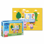 Puzzle «Înghețata preferată a lui Peppa», seria Purcelușa Peppa, 30 elem. ntr-o zi călduroasă de vară, nimic nu e mai gustos decât o înghețată! Peppa și frățiorul ei George au ales conuri delicioase — cu căpșuni și vanilie. Dar care este înghețata ta preferată?Acest puzzle cu 30 de piese din seria Purcelușa Peppa este perfect pentru micii fani ai desenului animat. Ajută la dezvoltarea vocabularului, imaginației și motricității fine. Piesele sunt realizate din carton gros și sunt ușor de mânuit de către copii.Caracteristici: 	Număr de piese: 30 	Dimensiune puzzle asamblat: 27 × 20 cm 	Dimensiune cutie: 14 × 21 × 4 cm 	Vârsta recomandată: 3+ ani 	Brand: Dodo 	Licență: Purcelușa PeppaUn cadou minunat pentru toți copiii care o adoră pe Peppa!