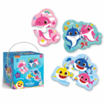 Puzzle pentru cei mici, 18 piese, seria Baby Shark Puzzle-ul “Baby Shark” de la Dodo este un set viu colorat, creat special pentru copiii mici de la 2 ani. Conține 6 puzzle-uri separate, cu dificultate progresivă: 	2 puzzle-uri de 2 piese, 	2 puzzle-uri de 3 piese, 	2 puzzle-uri de 4 piese.Această structură ajută copilul să își dezvolte treptat abilitățile, învățând prin joacă.Fiecare puzzle prezintă personaje simpatice din melodia îndrăgită “Baby Shark”, care vor captiva atenția celor mici.Caracteristici: 	Piese mari, ușor de manevrat cu mâinile mici 	Ilustrații colorate și prietenoase 	Susține dezvoltarea logicii, atenției și motricității fine 	Potrivite pentru primele experiențe cu puzzle-uri 	Vârsta recomandată: de la 2 aniUn cadou minunat care îmbină distracția cu învățarea timpurie!