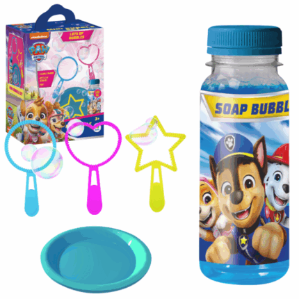 Set pentru baloane de săpun «Patrula cățelușilor», 150 ml Scufundă-te într-o lume a distracției cu baloanele de săpun Patrula cățelușilor!Copiii pur și simplu adoră să se joace cu aceste bule, care le aduc o distracție și o bucurie incredibile.Lăsați-i pe cei mici să se cufunde în lumea minunată a jocului cu baloanele noastre de săpun Patrula cățelușilor și vedeți-i cum se distrează și zâmbescSetul conține: 	soluție cu săpun — 150 ml 	tăviță 	trei bețișoare din plastic modelate