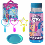 Set pentru baloane de săpun «Micul meu ponei», 150 ml Scufundă-te într-o lume a distracției cu baloanele de săpun Micul meu ponei!Copiii pur și simplu adoră să se joace cu aceste bule, care le aduc o distracție și o bucurie incredibile.Lăsați-i pe cei mici să se cufunde în lumea minunată a jocului cu baloanele noastre de săpun Micul meu ponei și vedeți-i cum se distrează și zâmbescSetul conține: 	soluție cu săpun — 150 ml 	tăviță 	trei bețișoare din plastic modelate