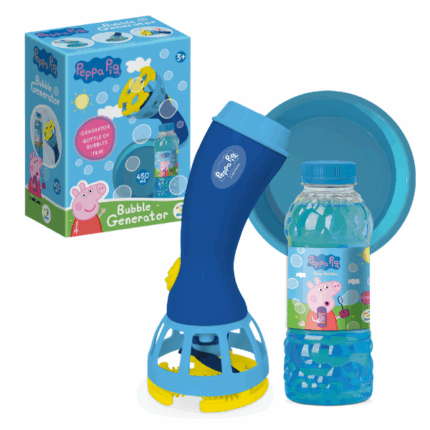 Suflantă cu bule «Purcelușa Peppa», 450 ml Scufundă-te într-o lume a distracției cu baloanele de săpun Purcelușa Peppa!Copiii pur și simplu adoră să se joace cu aceste bule, care le aduc o distracție și o bucurie incredibile.Lăsați-i pe cei mici să se cufunde în lumea minunată a jocului cu baloanele noastre de săpun Purcelușa Peppa și vedeți-i cum se distrează și zâmbesc