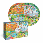 Puzzle «Anotimpurile anului», seria Puzzle-uri educative, 100 piese Descoperă toate cele patru anotimpuri într-un singur puzzle rotund și colorat de la Dodo! Iarna, primăvara, vara și toamna se reunesc într-o scenă vibrantă cu copii care se dau cu sania, culeg flori, înoată și se joacă în frunze.Puzzle-ul are 100 de piese și este potrivit pentru copiii de la 5 ani în sus. Ajută la dezvoltarea atenției, logicii și înțelegerii succesiunii anotimpurilor.Caracteristici: 	Număr de piese: 100 	Dimensiune puzzle asamblat: 45 × 33 cm 	Dimensiune cutie: 15,5 × 7 × 24 cm 	Vârsta recomandată: 5+ ani 	Brand: Dodo 	Formă: ovală 	Serie: Puzzle-uri tematiceO alegere excelentă pentru timp de calitate în familie și învățare prin joacă!
