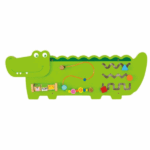 Busyboard (de perete) “Crocodil” Jucarie de perete multifunctionala, incluzand margele de condus pe sarma, un labirint cu bile magnetice, un traseu cu bile magnetice si cursoare de directionare a acestora, xilofon, castanieta, oglinda si un angrenaj cu discuri rotative. Jucaria educativa senzoriala perfecta pentru crese sau gradinite, locuri de joaca, sali de asteptare sau pentru acasa.O buna ocazie pentru copii de a se juca impreuna si de a socializa; stimuleaza coordonarea mana-ochi, rationamentul, abilitatile muzicale si abilitatile de invatare matematica. Jucarie educativa din lemn, Montessori. Informatii despre produs: * Dimensiuni: 1870 x 610 x 15 mm (L x H x L)  * Varsta recomandata: 12 luni +*Atentie! Toate jucariile marca VIGA sunt fabricate din lemn de calitate cu vopsele si cerneluri non-toxice, supuse testelor de siguranta respectand standardele de jucarie ale Uniunii Europene EN71 si ASTM. Nu lasati ambalajul produsului la indemana copiilor. Indepartati orice ambalaj al produsului inainte de a da jucaria copilului. Va recomandam sa supravegheati copilul in timp ce se foloseste produsul. Pastrati instructiunile si etichetele pentru referinte viitoate. Feriti produsul de foc, temperaturi ridicate si umiditate.