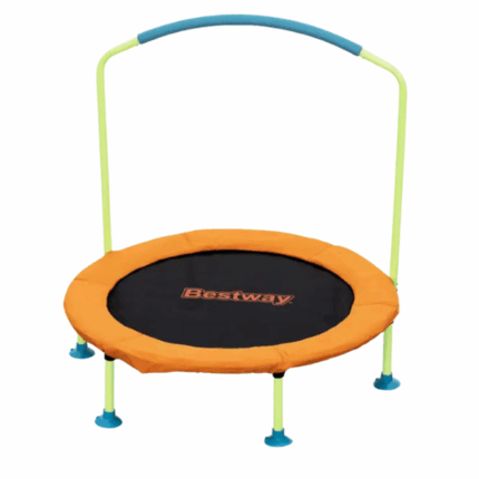 Bestway Батут WonderJump 91 x 96 см, макс. нагрузка до 25 кг Батут Bestway WonderJump — это идеальный способ для вашего дошкольника активно провести день, прыгая и развивая свои основные и крупные моторные навыки. Благодаря стабилизирующей ручке с мягким поролоновым покрытием, дети от 3 лет смогут улучшать равновесие, координацию и силу, наслаждаясь прыжками на прочной поверхности батута WonderJump.Характеристики: 	Диаметр: 91 см 	Высота: 96 см (включая ручку) 	Возраст: Рекомендуется для детей от 3 лет 	Особенности: 	Стабилизирующая ручка с мягким покрытием для безопасности. 	Прочная поверхность для прыжков. 	Нескользящие ножки для устойчивости. 	Лёгкая сборка без инструментов.Преимущества: 	Развитие равновесия, координации и моторики. 	Быстрая и простая сборка, занимает всего несколько минут. 	Компактный дизайн: ножки и ручка снимаются, батут складывается для удобного хранения. 	Подходит для небольших помещений.С батутом Bestway WonderJump ваш ребёнок будет радостно и безопасно проводить активное время каждый день.