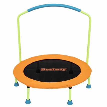 Bestway Батут WonderJump 91 x 96 см, макс. нагрузка до 25 кг Батут Bestway WonderJump — это идеальный способ для вашего дошкольника активно провести день, прыгая и развивая свои основные и крупные моторные навыки. Благодаря стабилизирующей ручке с мягким поролоновым покрытием, дети от 3 лет смогут улучшать равновесие, координацию и силу, наслаждаясь прыжками на прочной поверхности батута WonderJump.Характеристики: 	Диаметр: 91 см 	Высота: 96 см (включая ручку) 	Возраст: Рекомендуется для детей от 3 лет 	Особенности: 	Стабилизирующая ручка с мягким покрытием для безопасности. 	Прочная поверхность для прыжков. 	Нескользящие ножки для устойчивости. 	Лёгкая сборка без инструментов.Преимущества: 	Развитие равновесия, координации и моторики. 	Быстрая и простая сборка, занимает всего несколько минут. 	Компактный дизайн: ножки и ручка снимаются, батут складывается для удобного хранения. 	Подходит для небольших помещений.С батутом Bestway WonderJump ваш ребёнок будет радостно и безопасно проводить активное время каждый день.