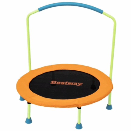 Bestway Батут WonderJump 91 x 96 см, макс. нагрузка до 25 кг Батут Bestway WonderJump — это идеальный способ для вашего дошкольника активно провести день, прыгая и развивая свои основные и крупные моторные навыки. Благодаря стабилизирующей ручке с мягким поролоновым покрытием, дети от 3 лет смогут улучшать равновесие, координацию и силу, наслаждаясь прыжками на прочной поверхности батута WonderJump.Характеристики: 	Диаметр: 91 см 	Высота: 96 см (включая ручку) 	Возраст: Рекомендуется для детей от 3 лет 	Особенности: 	Стабилизирующая ручка с мягким покрытием для безопасности. 	Прочная поверхность для прыжков. 	Нескользящие ножки для устойчивости. 	Лёгкая сборка без инструментов.Преимущества: 	Развитие равновесия, координации и моторики. 	Быстрая и простая сборка, занимает всего несколько минут. 	Компактный дизайн: ножки и ручка снимаются, батут складывается для удобного хранения. 	Подходит для небольших помещений.С батутом Bestway WonderJump ваш ребёнок будет радостно и безопасно проводить активное время каждый день.