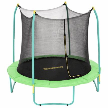 Bestway Батут Xtreme Air, 244 см x 220 см, до 80 кг Батут Bestway Xtreme Air — это отличное решение для активного отдыха детей и взрослых. Прочная конструкция, удобная сборка и дополнительные элементы безопасности делают этот батут идеальным выбором для вашего двора.Характеристики: 	Размеры: 2,44 м x 2,20 м 	Максимальная нагрузка: 80 кг (175 фунтов) 	Вес: 38 кг (83,8 фунта)Особенности: 	Оцинкованная сталь с порошковым покрытием для защиты от ржавчины и коррозии. 	Материалы, устойчивые к ультрафиолету. 	Полностью закрытый чехол без зазоров и вход в форме L с застёжками. 	Запатентованная технология QuickSpring для удобной сборки. 	Мягкие пенопластовые стойки для дополнительной защиты. 	48 оцинкованных пружин для улучшенной упругости и поддержки. 	Простая сборка с пружинами и болтовыми соединениями. 	Прочная картонная упаковка с иллюстрациями.Преимущества: 	Лёгкая и безопасная сборка. 	Дополнительная защита для пользователей благодаря мягким элементам. 	Устойчивость к погодным условиям.Рекомендован для детей от 6 лет и старше. Батут Xtreme Air обеспечит весёлое времяпрепровождение и полезную физическую активность для всей семьи.