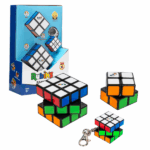 Настольная игра «Головоломка Кубик-Рубик», семейный набор Набор "Trio Pack" обязателен для всех поклонников Кубика Рубика. В него входят кубики размером 2x2x2, 3x3x3 и 4x4x4. Кубик 2x2x2 идеально подходит для самых маленьких и начинающих игроков, для которых стандартный кубик 3x3x3 может показаться слишком сложным. Классический кубик 3x3x3 теперь имеет новый дизайн и обеспечивает более быструю и плавную сборку. Кубик 4x4x4 представляет собой новое испытание для тех, кто без труда решает кубик 3x3x3, но считает, что он сложнее в решении.Польза для детей: 	Развитие логического мышления: Решение кубиков помогает детям развивать аналитические способности и стратегическое мышление, что полезно в учебе и повседневной жизни. 	Улучшение моторики: Сборка кубиков способствует развитию мелкой моторики и координации движений, что важно для общего физического развития. 	Упорство и настойчивость: Столкновение с трудностями при решении кубиков учит детей не сдаваться и стремиться к достижению цели. 	Творческий подход: Дети могут экспериментировать с различными методами решения, что развивает креативность и индивидуальный подход к задачам. 	Социальные навыки: Игра с кубиками в компании друзей или семьи способствует развитию коммуникационных навыков и умению работать в команде.