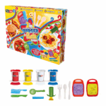 Set de modelare 2-în-1 «Burger și Paste» Acest set este perfect pentru micii bucătari care vor să-și dezvolte creativitatea! 	Conținutul setului: 	4 recipiente de plastilină (50 g fiecare): roșu, galben, alb și albastru. 	10 forme diferite pentru a crea burgeri și paste. 	Instrumente: cuțit, furculiță, lingură și accesorii pentru modelare. 	Caracteristici: 	Plastilină sigură și netoxică. 	Dezvoltă motricitatea fină, imaginația și abilitățile creative. 	Potrivit pentru copii de la 3 ani.Creează burgeri delicioși și farfurii de paste acasă!