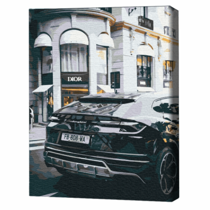 Pictură pe numere 40х50 cm (fără cutie)  – Viață luxoasă Setul include: 	pânză de bumbac cu o diagramă numerotată a imaginii, pe o ramă de lemn 	 3 perii de diferite grosimi 	 vopsele acrilice numerotate 	 monturi pentru fixare pe perete