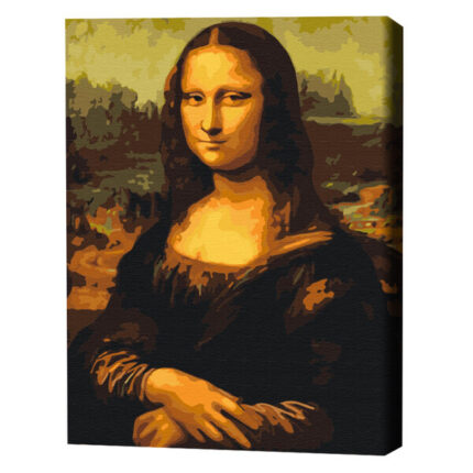 Pictură pe numere 40х50 cm (fără cutie) — Mona Lisa Setul include:• pânză de bumbac cu o diagramă numerotată a imaginii, pe o ramă de lemn• 3 perii de diferite grosimi• vopsele acrilice numerotate• monturi pentru fixare pe perete