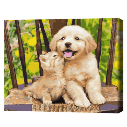 Pictură pe numere 30*40 cm (fără cutie)  - Micii prieteni