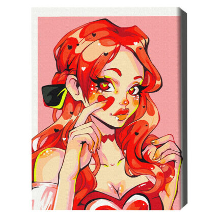 Pictură pe numere 40*50 cm (în cutie) — Ziua Îndrăgostiților Setul include: 	pânză de bumbac cu o diagramă numerotată a imaginii, pe o ramă de lemn 	 3 perii de diferite grosimi 	 vopsele acrilice numerotate 	 monturi pentru fixare pe perete