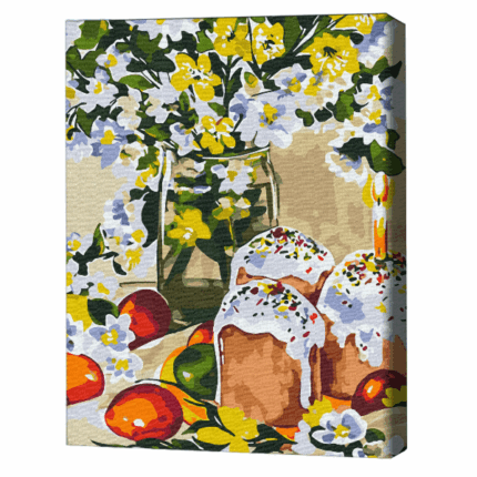 Pictură pe numere 40×50 (în cutie) – Amintiri din copilărie. Karina Zimina Setul include:• pânză de bumbac cu o diagramă numerotată a imaginii, pe o ramă de lemn• 3 perii de diferite grosimi• vopsele acrilice numerotate• monturi pentru fixare pe perete