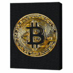 Pictură pe numere 40х50 cm (fără cutie)  – Bitcoin Setul include: 	pânză de bumbac cu o diagramă numerotată a imaginii, pe o ramă de lemn 	 3 perii de diferite grosimi 	 vopsele acrilice numerotate 	 monturi pentru fixare pe perete